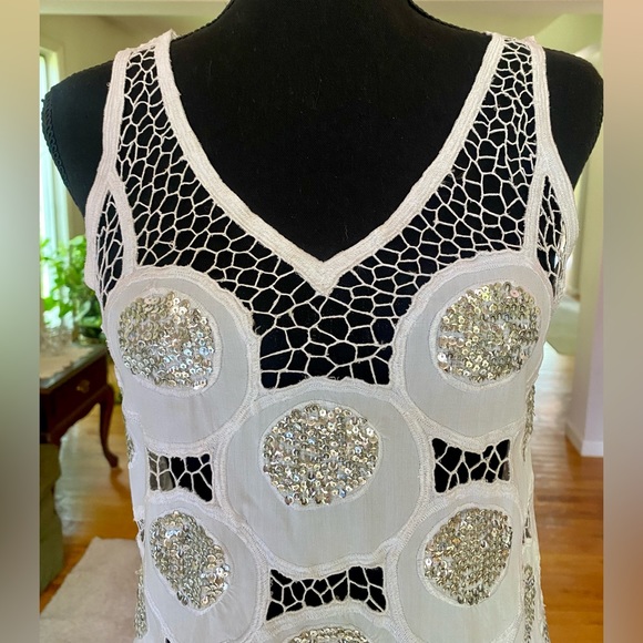 sass & bide Retro White Sequin Cutout Micro Mini Dress - Picture 4 of 9